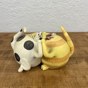 AppleTree Designs Fat Cat Pottery Figurine Dancing Cats Couple